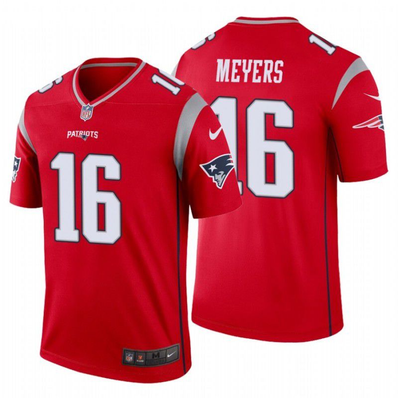 Men New England Patriots #16 Jakobi Meyers Nike Red Inverted Legend NFL Jersey->new england patriots->NFL Jersey